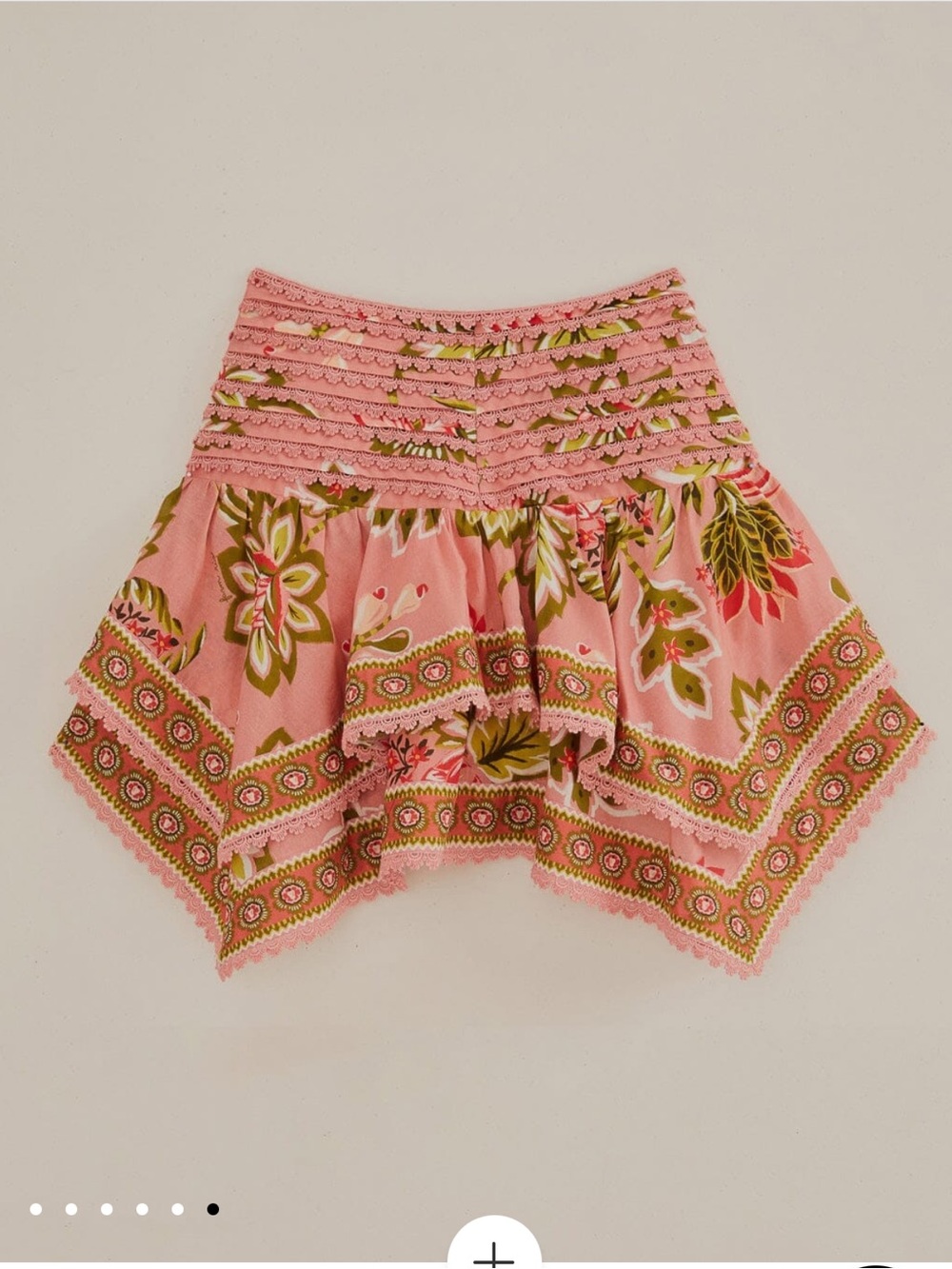 FARM Rio Pink Floral Handkerchief Mini Skirt